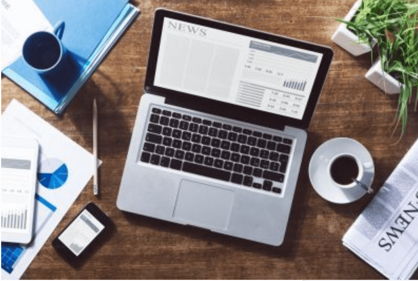 Computer Desk and Laptop Image