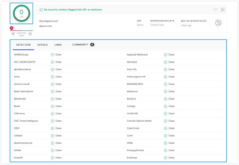 CertCentral Malware Scan will aggregate data from more than 70 third-party antivirus scanners, website scanners and domain blocklisting services